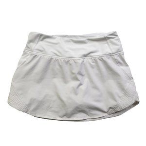 Lululemon Luxtreme Women 4 White Athletic Mini Tennis Skirt Liner Golf Pockets